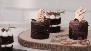 bánh socola noel phong cách rustic