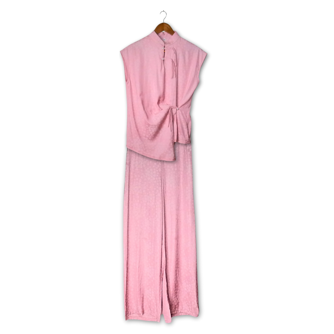 Bộ lụa kiểu màu hồng