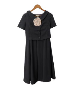 Set váy xoè áo đính hoa - Đen Nâu Đỏ - Thời trang HUMI Mart