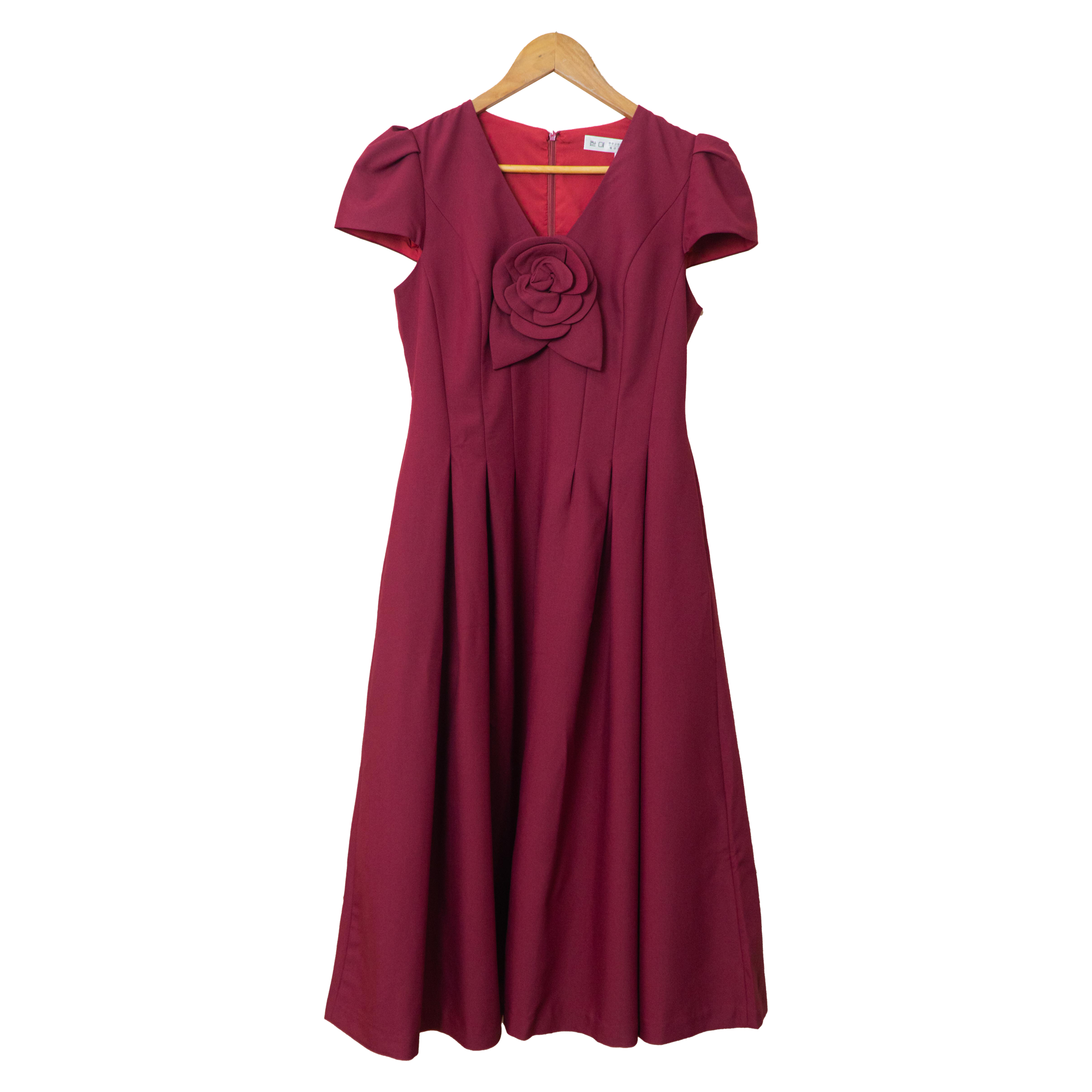 Đầm đỏ kết hoa trước ngực - Thời trang HUMI Mart 3